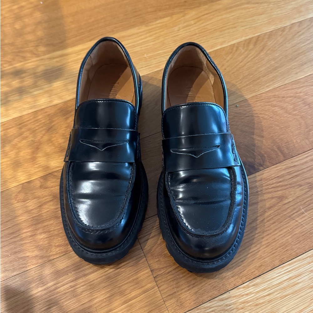 Thursday Boot Company Black Leather Penny Loafers
